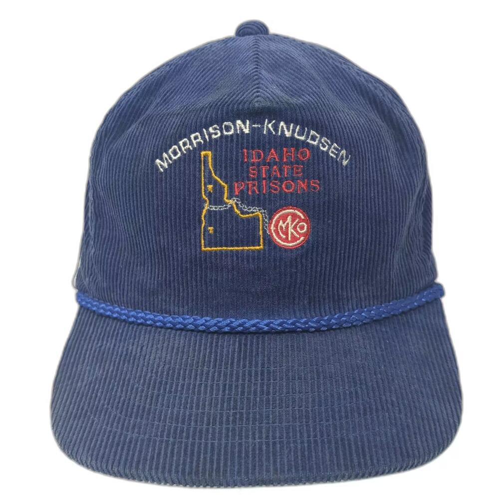 AmaPro Blue Corduroy Rope Hat Idaho State Prisons Morrison Knudsen Cap OSFM